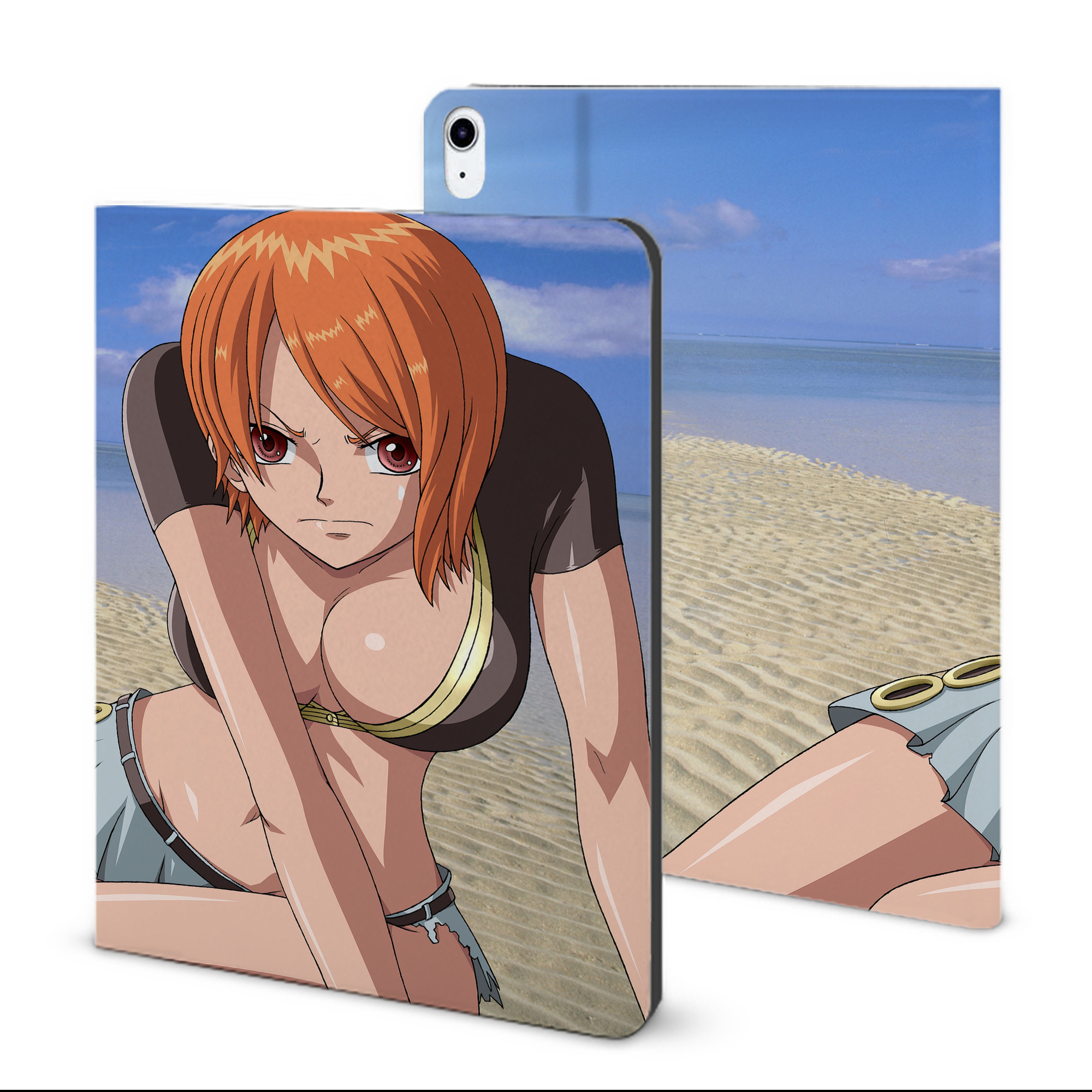 （画像用） ワンピース ONE PIECE IPad ケース ブック型 PUレザー TPU 耐衝撃 軽量 薄型 ペン収納なし 全面保護 IPad 各モデル対応